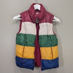 Aeropostale Puffer Vest Bold Stripe Pride Y2K Style - Size XS